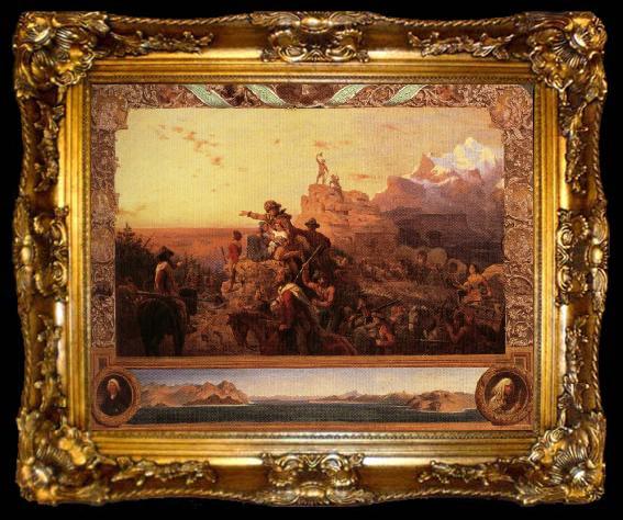 framed  Emanuel Leutze Wastward the Course of the Empire Takes Its Way, ta009-2